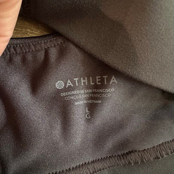 Athleta Breathe Longline Sports Bra A-C Cups Black Sand Matte Sheen L - Picture 6 of 8